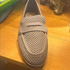 Vince Camuto Tan Perforated Suede Loafers